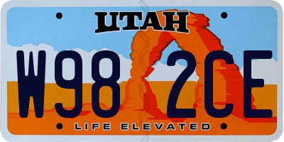 UT license plate W982CE