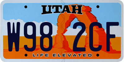 UT license plate W982CF