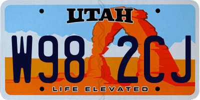 UT license plate W982CJ