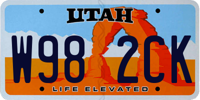 UT license plate W982CK