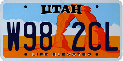 UT license plate W982CL