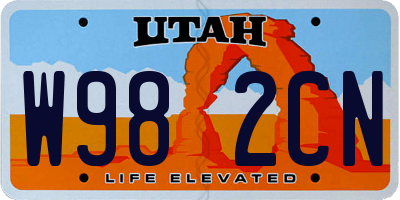 UT license plate W982CN