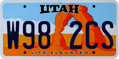 UT license plate W982CS
