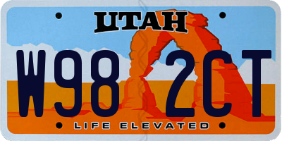 UT license plate W982CT