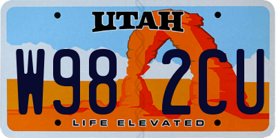 UT license plate W982CU