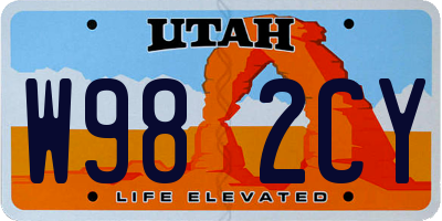 UT license plate W982CY