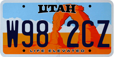 UT license plate W982CZ