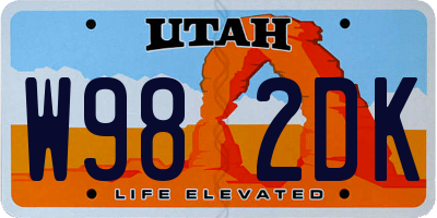 UT license plate W982DK