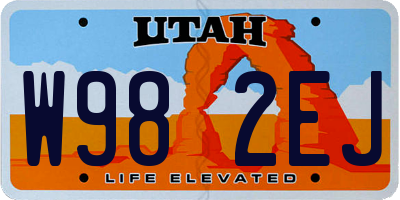 UT license plate W982EJ