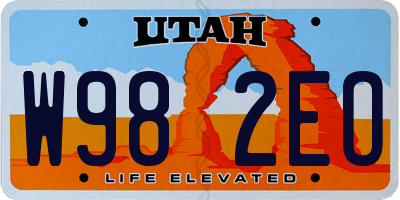 UT license plate W982EO