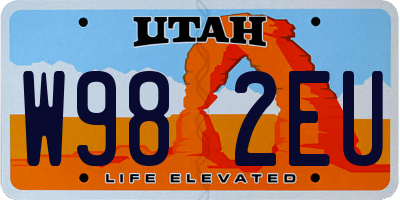 UT license plate W982EU