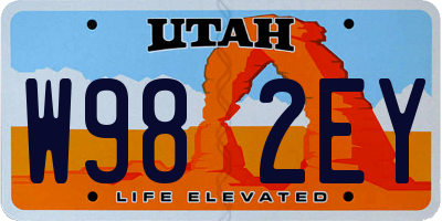 UT license plate W982EY