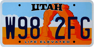 UT license plate W982FG