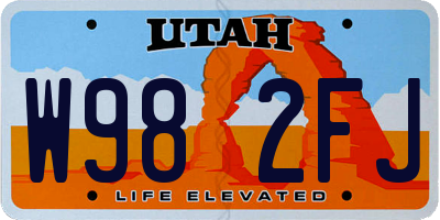 UT license plate W982FJ