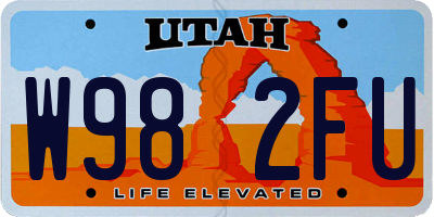 UT license plate W982FU