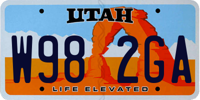UT license plate W982GA