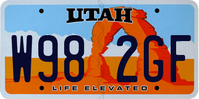UT license plate W982GF