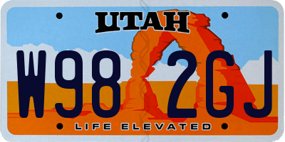 UT license plate W982GJ