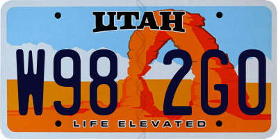 UT license plate W982GO
