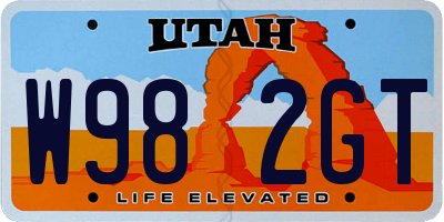 UT license plate W982GT