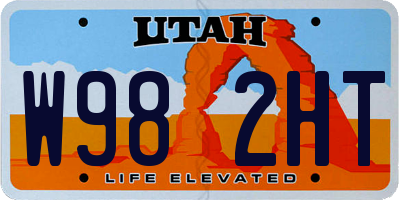 UT license plate W982HT
