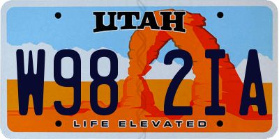 UT license plate W982IA