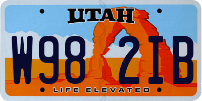 UT license plate W982IB