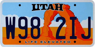 UT license plate W982IJ