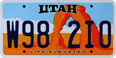 UT license plate W982IO