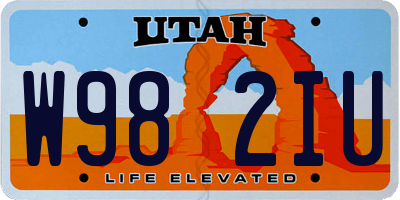 UT license plate W982IU