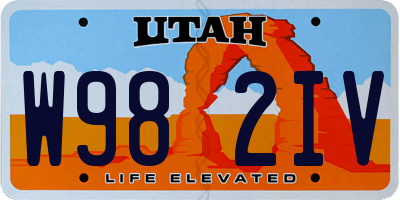 UT license plate W982IV