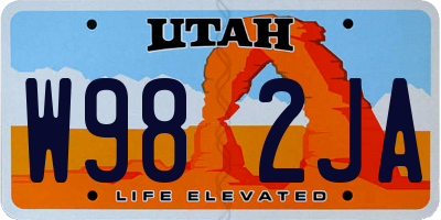 UT license plate W982JA