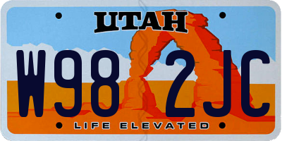 UT license plate W982JC