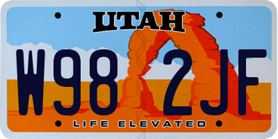 UT license plate W982JF