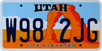 UT license plate W982JG