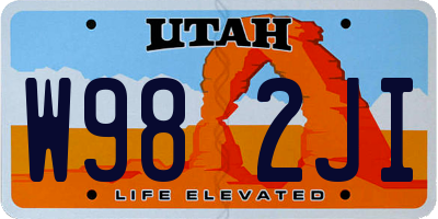 UT license plate W982JI