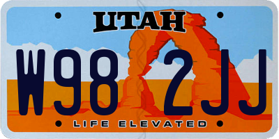 UT license plate W982JJ