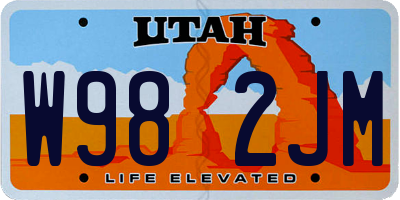UT license plate W982JM