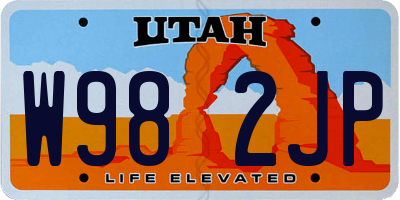UT license plate W982JP