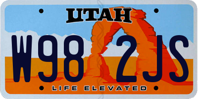 UT license plate W982JS