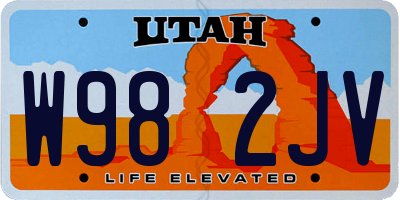 UT license plate W982JV