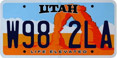 UT license plate W982LA