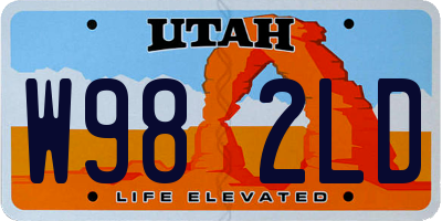 UT license plate W982LD