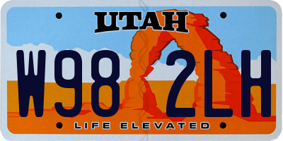 UT license plate W982LH