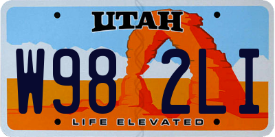 UT license plate W982LI