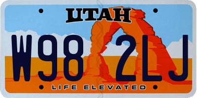 UT license plate W982LJ