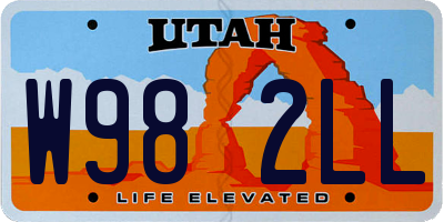 UT license plate W982LL