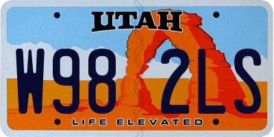 UT license plate W982LS