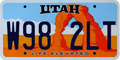 UT license plate W982LT
