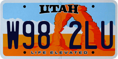 UT license plate W982LU